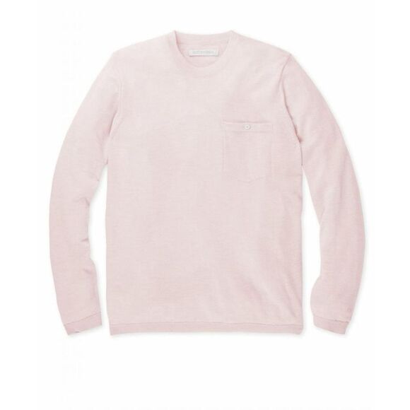 Outerknown Mens Palisades Pocket Crew Sweater Merino Wool Pink - Picture 1 of 8